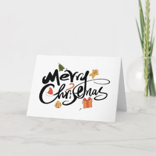 Cartão De Festividades Bolas de Neve de Natal Feliz Decoradas