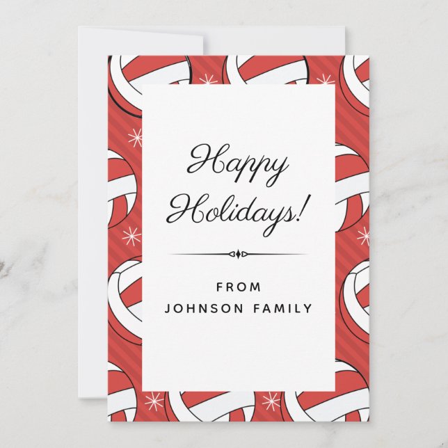 Cartão De Festividades Bolas de Volei com Padrão Festivo e Flocos de Neve (Frente)