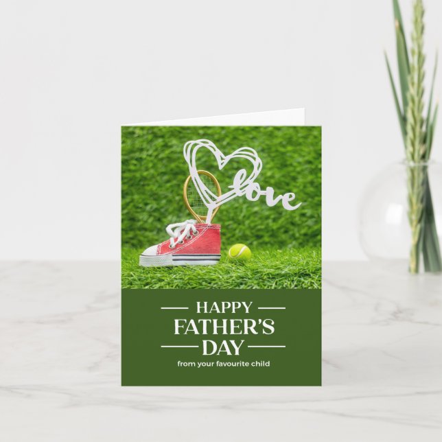 Cartão De Festividades Bolas e raquete de tênis Feliz Dia dos Pais (Frente)