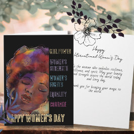 Cartão De Festividades Bold Black Woman International Women's Day Card