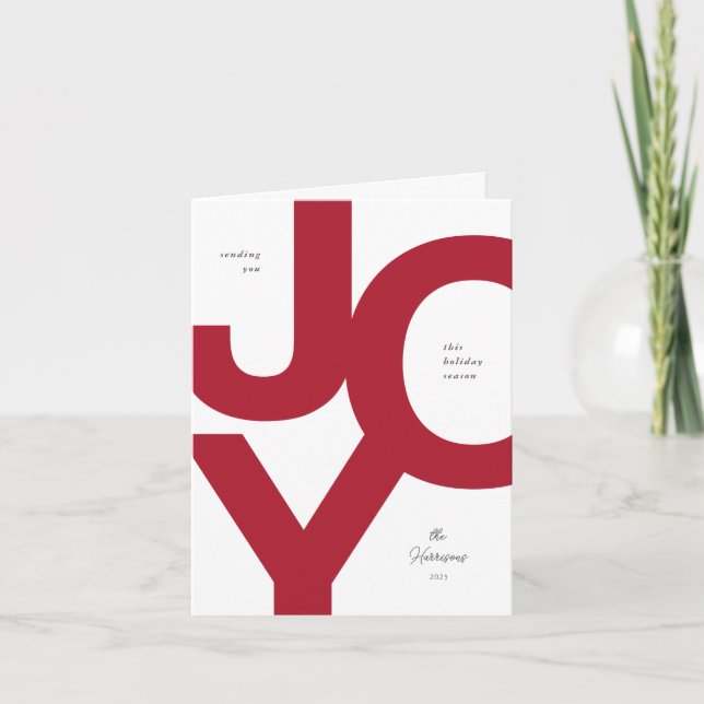 Cartão De Festividades Bold Joy Holiday Non-Photo Folded Card (Frente)