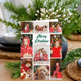 Cartão De Festividades Bold Merry Christmas Multiple Family Photo