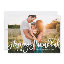 Bold Modern Calliografia Feliz Foto Chanucá