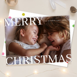 Cartão De Festividades Bold Modern Typografia Foto Feliz Natal