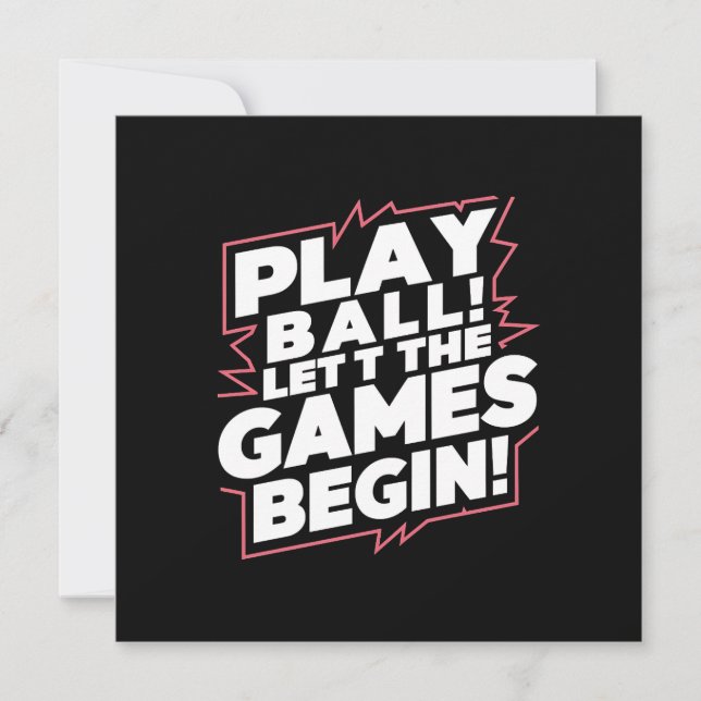 Cartão De Festividades Bold Play Ball Sports Quote Art (Frente)