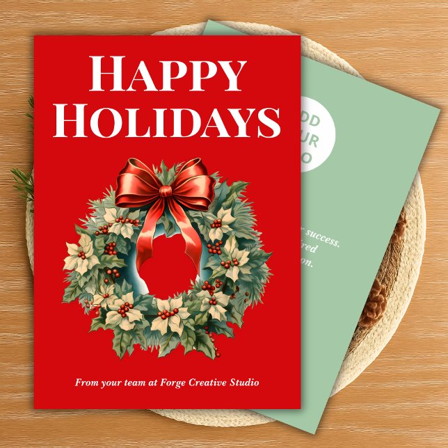 Cartão De Festividades Bold Typography Business Christmas Card (Criador carregado)