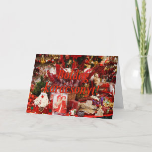 Cartão De Festividades Boldog karácsonyt! Feliz Natal em rf húngaro