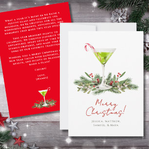 Cartão De Festividades Boletim de Natal do Coquetel Martini Elegante