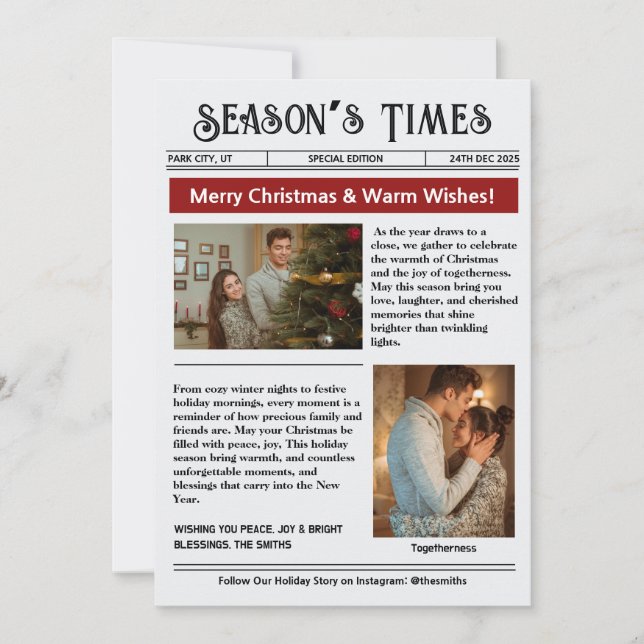 Cartão De Festividades Boletim Informativo Arquivo de Colagem de Fotos de (Frente)