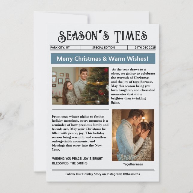 Cartão De Festividades Boletim Informativo Arquivo de Colagem de Fotos de (Frente)