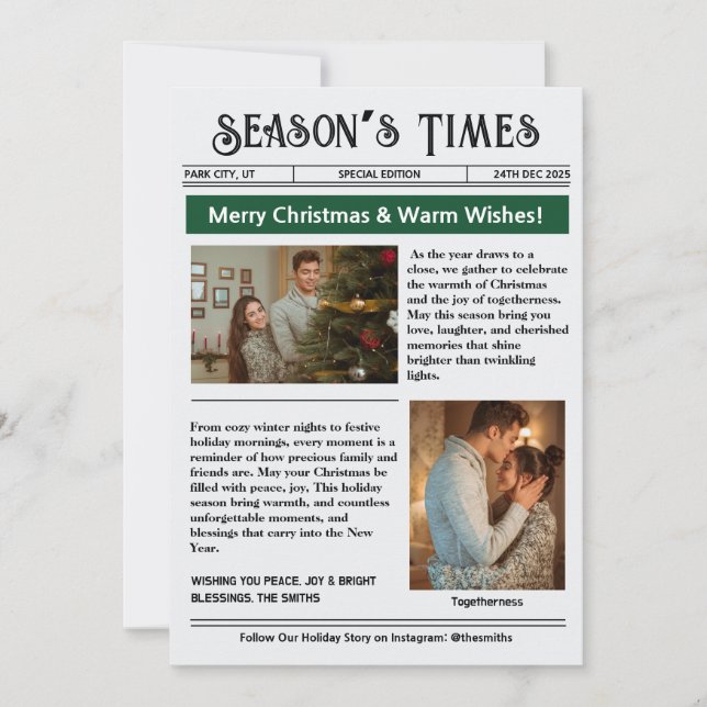 Cartão De Festividades Boletim Informativo Arquivo de Colagem de Fotos de (Frente)