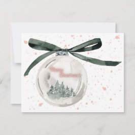 Cartão De Festividades Bolha de Natal Elegante Watercolor