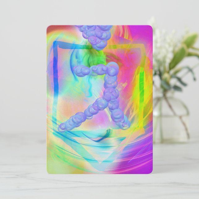 Cartão De Festividades Bolhas de Hanukkah dreidel de neto brilhante (Em pé/Frente)