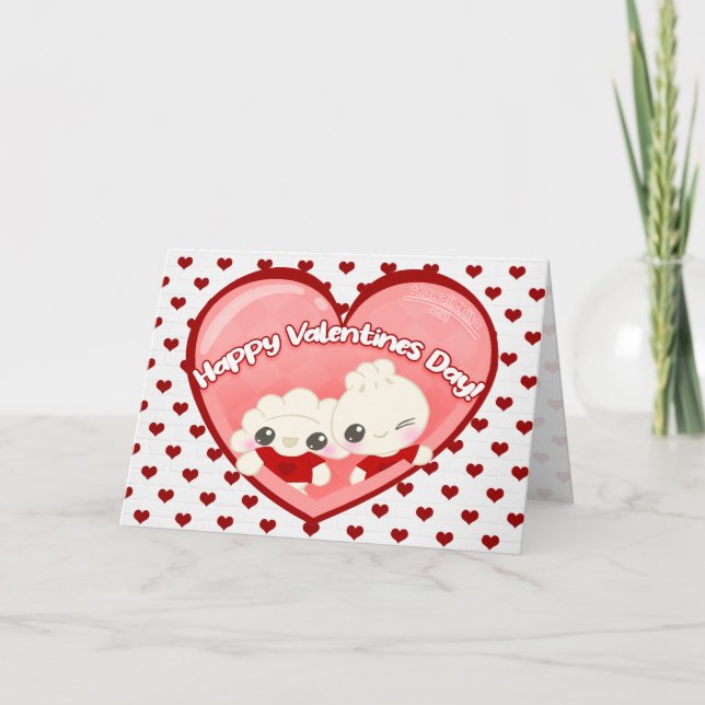 Cartão De Festividades Bolinhos de São Valentim  (Frente)