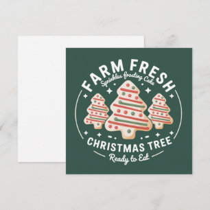 Cartão De Festividades Bolo de árvore de Natal fresco da fazenda Festa de