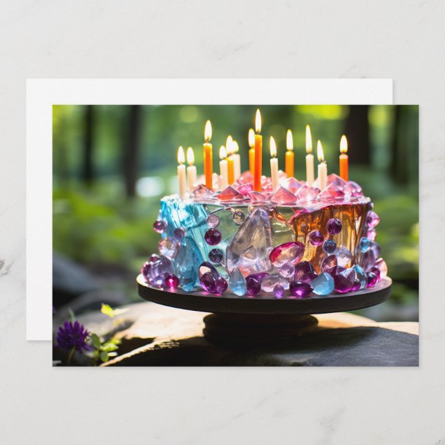 Cartão De Festividades Bolo de Celebração (Frente/Verso)