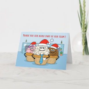 Cartão De Festividades Bolos de Natal do Time de Negócios Chapéus de Papa