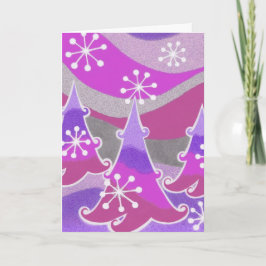 Cartão De Festividades Bolsa de inverno púrpura Merry Christmas card vert