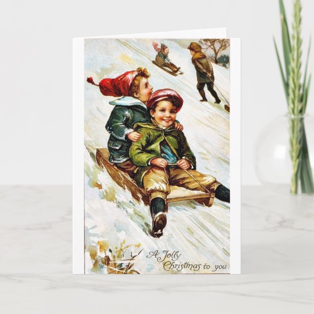 Cartão De Festividades Bom e velho Natal (Frente)