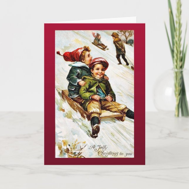 Cartão De Festividades Bom e velho Natal (Frente)