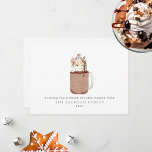 Cartão De Festividades Bom Homem de Neve de Milkshake de Chocolate Doce<br><div class="desc">Ilustração de um milkshake de chocolate em pote de vidro decorado com creme chantilly,  calda de chocolate,  caramelo,  gotas de chocolate,  confeitos,  biscoito de Natal em forma de floco de neve e boneco de neve de marshmallow.  Personalize o nome e o ano.</div>