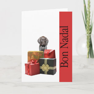 Cartão De Festividades Bon Nadal alemão ponteiro abreviado pup Chistmas