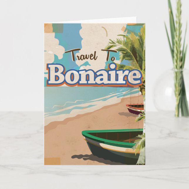 Cartão De Festividades Bonaire viagens vintage. (Frente)
