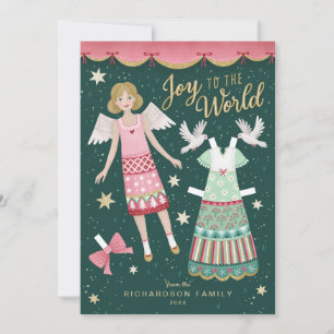 Cartão De Festividades Boneca de papel Angel Natal