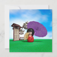 Boneca Kokeshi Japonesa Personalizada Arte Flor de