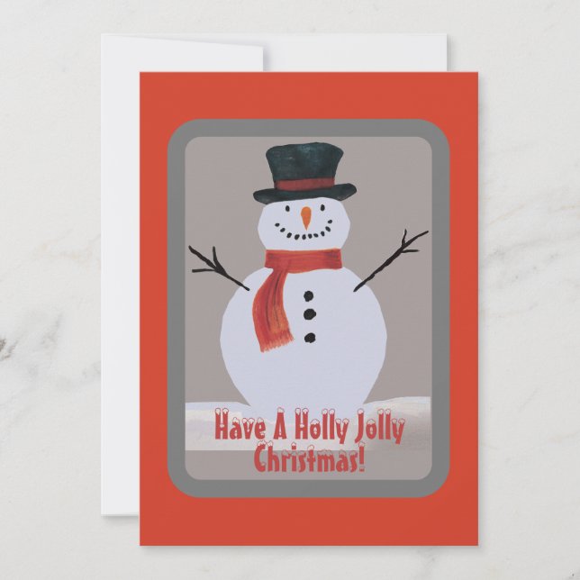 Cartão De Festividades Boneco de neve (Frente)