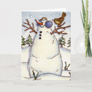 Cartão De Festividades Boneco de neve