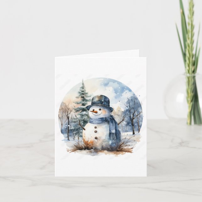 Cartão De Festividades Boneco de neve (Frente)