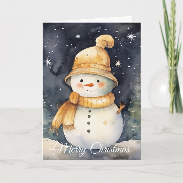 Cartão De Festividades Boneco de neve (Frente)