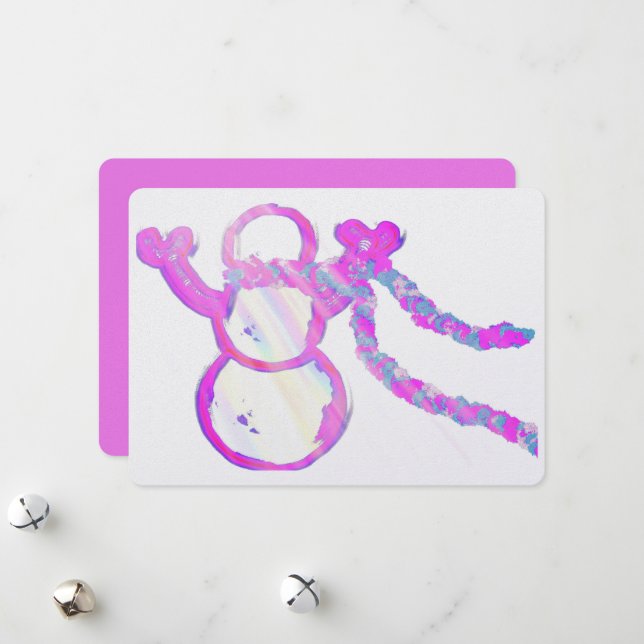 Cartão De Festividades Boneco de neve caprichoso (Frente/Verso In Situ)