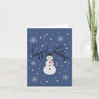 Cartão De Festividades Boneco de Neve Caprichoso de Inverno