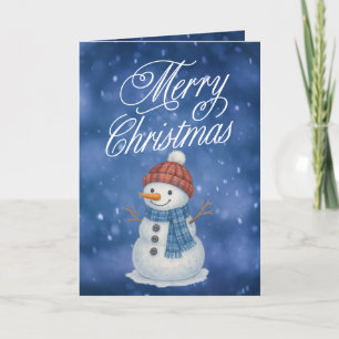 Cartão De Festividades Boneco de Neve Caprichoso Feliz Natal