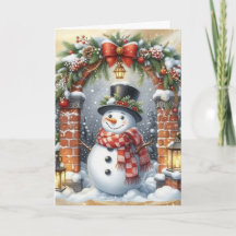 Boneco de Neve com Chapéu Alto Natal