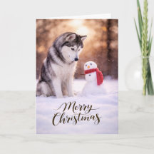 Boneco de Neve de Natal Siberian Husky