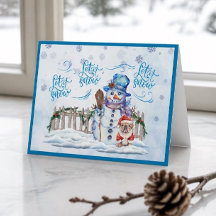 Boneco de Neve | Deixe que Neve Carta de Natal