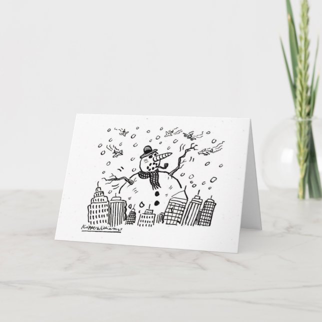 Cartão De Festividades Boneco de neve do monstro (Frente)