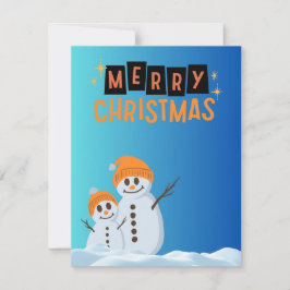 Cartão De Festividades Boneco de neve Feliz Natal 