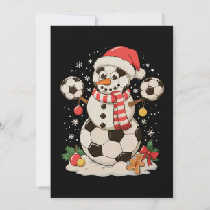 Cartão De Festividades Boneco de Neve Futebol Natal Férias Inverno Xmas E