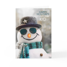 Boneco de Neve Garoto Legal com Chapéu e Óculos de