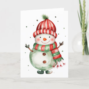 Cartão De Festividades Boneco de Neve Gelado Carta em Branco de Inverno
