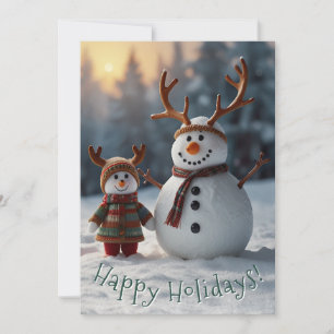 Cartão De Festividades Boneco de Neve Nostálgico & Desejos de Natal da Cr