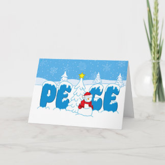Cartão De Festividades Boneco de Neve Paz Gráficos Loucura Natal