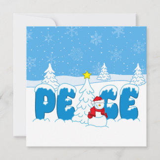 Cartão De Festividades Boneco de Neve Paz Gráficos Loucura Natal
