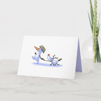 Cartão De Festividades Boneco de neve & rena