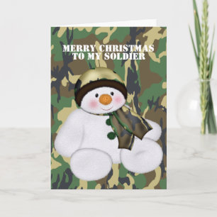 Cartão De Festividades Boneco de Neve Soldado de Natal