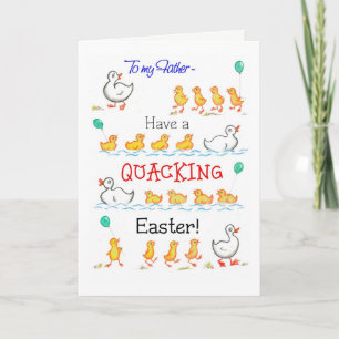 Cartão De Festividades Bonita diversão, Ducklings Quacking Páscoa, para P